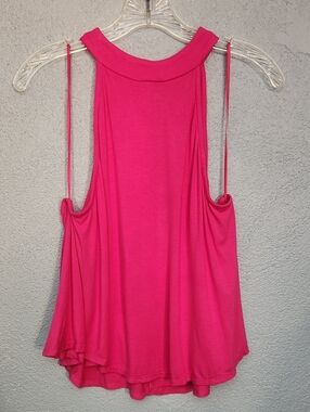 happening in the present Hot Pink Sleeveless Halter Tank